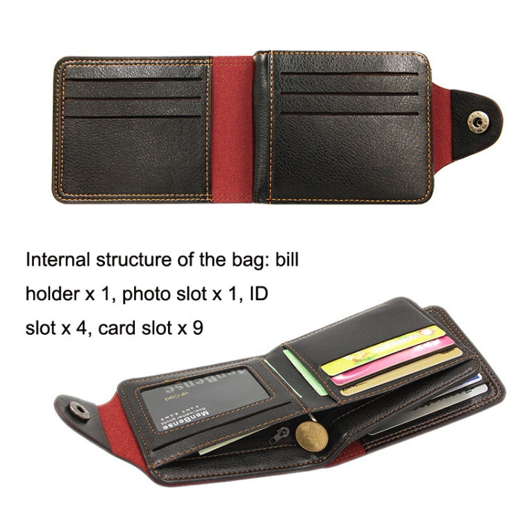 MenBense Men Multi-Card 2 Fold Short Wallet Carrying Card Case(Brown) - Wallets by MenBense | Online Shopping South Africa | PMC Jewellery | Buy Now Pay Later Mobicred