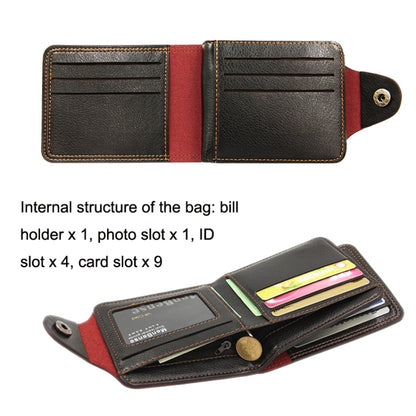 MenBense Men Multi-Card 2 Fold Short Wallet Carrying Card Case(Brown) - Wallets by MenBense | Online Shopping South Africa | PMC Jewellery | Buy Now Pay Later Mobicred