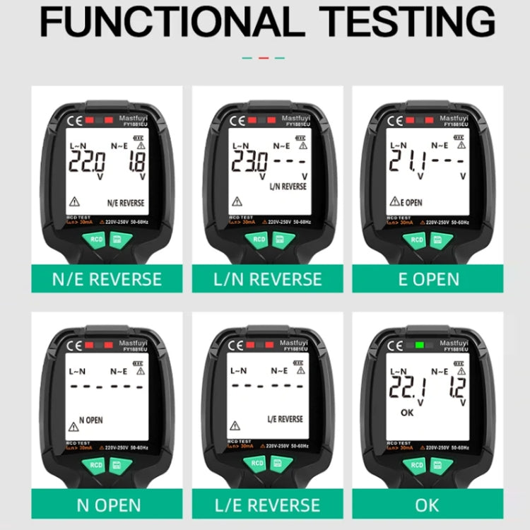 FUYI FY1881 High Precision Power Polarity Phase Socket Tester(UK Plug) - free shipping - PMC TechLife - Order now!