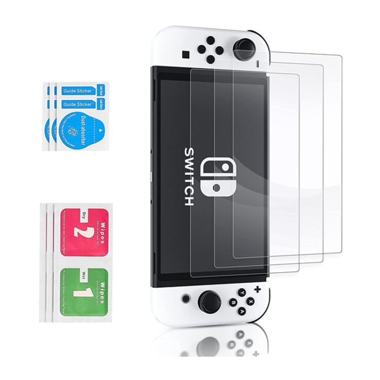 Game Console Crystal Shell Remote Sensing Cap Tempered Film Storage Bag Set For Switch OLED Console Storage Bag+Crystal Case+Rocker Capx6+Tempered Film
