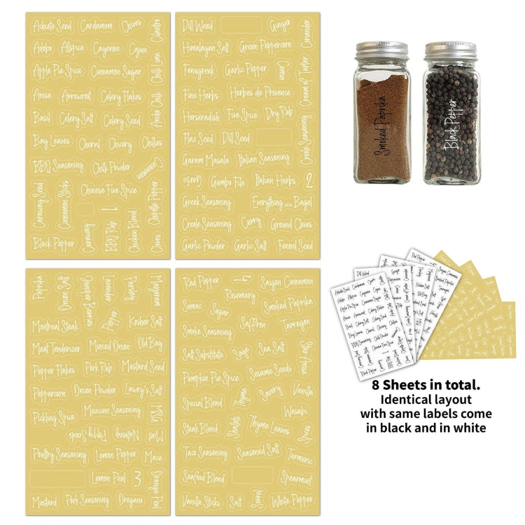 276 PCS Transparent Waterproof Spice Labels 2 Color Combination Pantry Markers(8 Sheets / Set) - Printer Paper & Stickers by PMC TechLife | Online Shopping South Africa | PMC TechLife