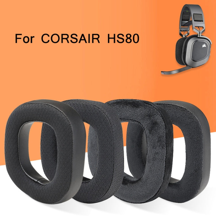 2 PCS RGB Headest Sponge Cover Earmuffs For Corsair HS80(Full Mesh)
