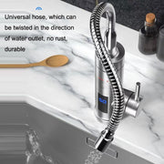 Household Kitchen Electric Hot Water Fauce EU Plug, Style: Stainless Steel Universal Pipe Type