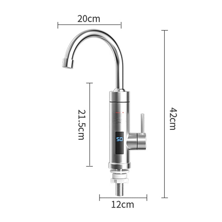 Household Kitchen Electric Hot Water Fauce EU Plug, Style: Stainless Steel Universal Pipe Type