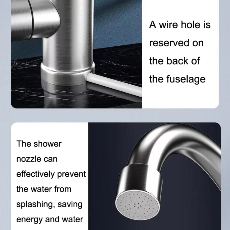Household Kitchen Electric Hot Water Fauce EU Plug, Style: Stainless Steel Universal Pipe Type - Faucets & Accessories by PMC TechLife | Online Shopping South Africa | PMC TechLife