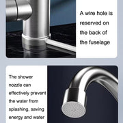 Household Kitchen Electric Hot Water Fauce EU Plug, Style: Stainless Steel Universal Pipe Type
