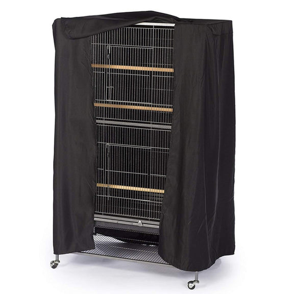 210D Water-resistant Oxford Cloth Dust Cover Bird Cage Protective Cover Parrot Cage Shade(Black Silver)