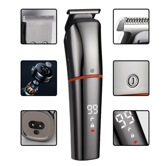 6 in 1 Household Multifunctional Hair Clipper Electric Shaver, Model: LK-860 Orange