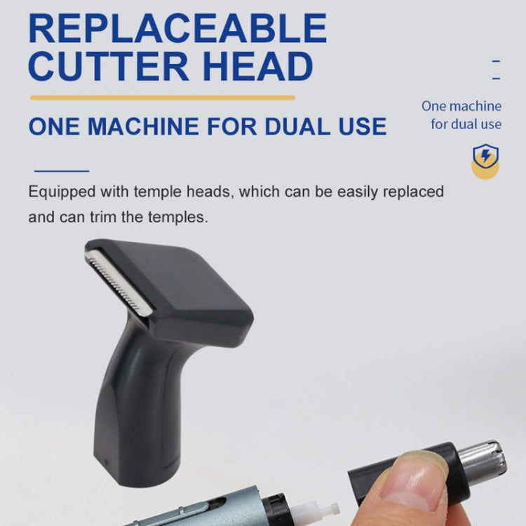SPORTSMAN Metal Aluminum Tube Body Rechargeable Nose Hair Device, Style: Sideburns 2 In 1(Black) - free shipping - PMC Jewellery - Order now!