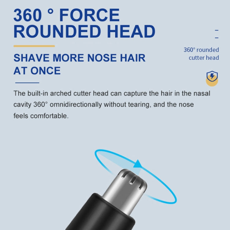 SPORTSMAN Metal Aluminum Tube Body Rechargeable Nose Hair Device, Style: Sideburns 2 In 1(Light Blue)