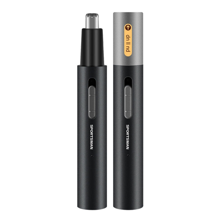 SPORTSMAN Metal Aluminum Tube Body Rechargeable Nose Hair Device, Style: Eyebrow 2 In 1(Black) - free shipping - PMC Jewellery - Order now!