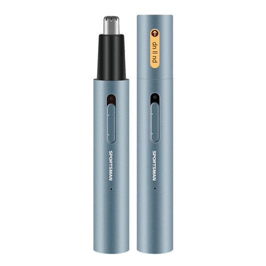 SPORTSMAN Metal Aluminum Tube Body Rechargeable Nose Hair Device, Style: Eyebrow 2 In 1(Light Blue) - free shipping - PMC Jewellery - Order now!