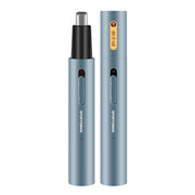 SPORTSMAN Metal Aluminum Tube Body Rechargeable Nose Hair Device, Style: Eyebrow 2 In 1(Light Blue)