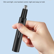 SPORTSMAN Metal Aluminum Tube Body Rechargeable Nose Hair Device, Style: Eyebrow 2 In 1(Light Blue)