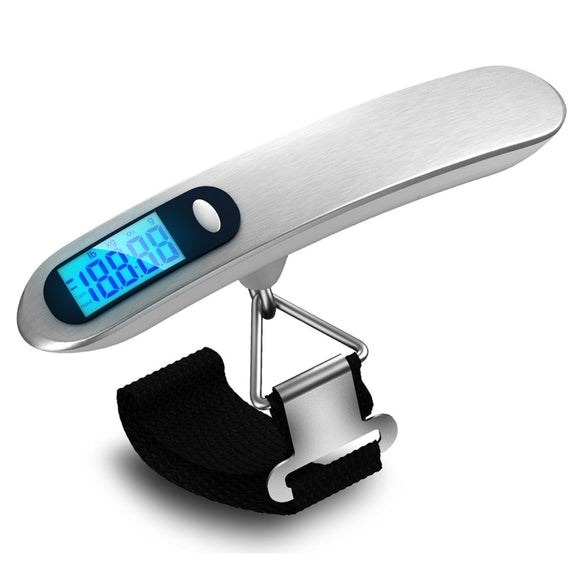 Stainless Steel Handheld Electronic Luggage Scale Portable Express Scale(White)