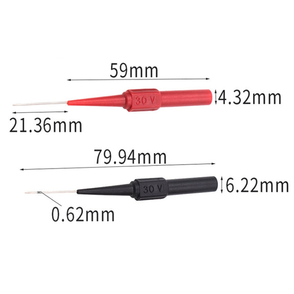 2pcs /Pair Coarse Probe Auto Repair Test Multimeter Pen, Color: Red + Black