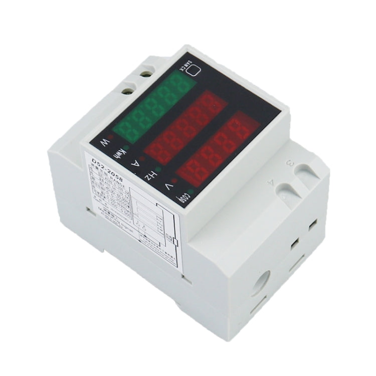 D52-2058 Wattmeter Din rail Volt Current Meter, Specification: AC80-300V Built-in CT - Current & Voltage Tester by PMC TechLife | Online Shopping South Africa | PMC TechLife