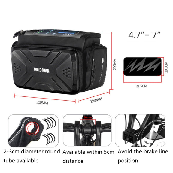 WILD MAN GS6 4L Outdoor Cycling Water-resistant Bicycle Bag(Black)