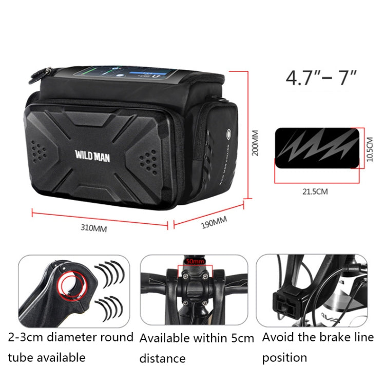 WILD MAN GS6 4L Outdoor Cycling Water-resistant Bicycle Bag(Black)