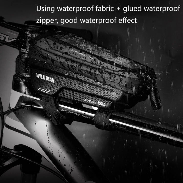 WILD MAN X2 1L Hard Shell EVA Bicycle Front Beam Bag(Black) - Bicycle Bags by WILD MAN | Online Shopping South Africa | PMC TechLife | Buy Now Pay Later Mobicred