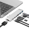 7 In 1 100W USB 3.1 To 20VPD+Card Reader Data+HUB+HDMI 4K Converter(Silver) - USB HUB by PMC TechLife | Online Shopping South Africa | PMC TechLife