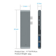 7 In 1 100W USB 3.1 To 20VPD+Card Reader Data+HUB+HDMI 4K Converter(Silver)