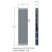 TYPE-C To 4K HDMI HUB Docking Station TF/SD Card Reader For MacBook Pro(Silver)