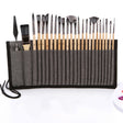 24 In 1 Nylon Wool Brush Canvas Storage Bag Set Oil Painting Gouache Watercolor Brush(Wooden Brushesx24+Storage Bag) - Art Supplies by PMC TechLife | Online Shopping South Africa | PMC TechLife
