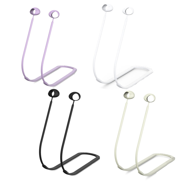 2 PCS Bluetooth Earphone Silicone Anti-Lost Cord For Samsung Glaxy Buds 2(Black)