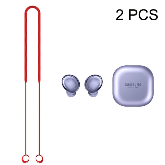 2 PCS Bluetooth Earphone Silicone Anti-Lost Cord For Samsung Glaxy Buds Pro(Red)