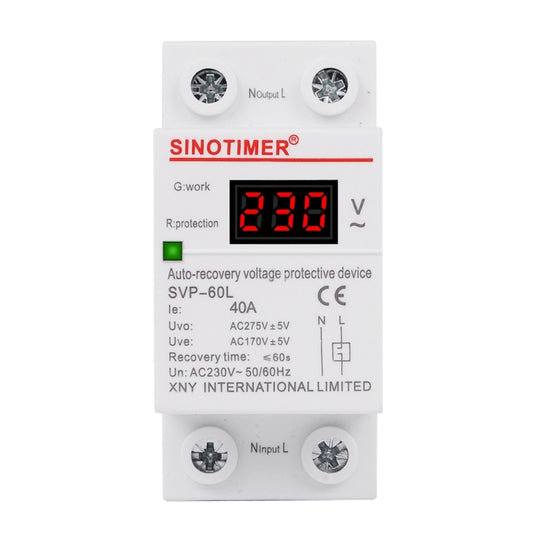 SINOTIMER 220V LED Digital Display Delay Automatic Reset Under-voltage Protector(SVP-60L) - free shipping - PMC Jewellery - Order now!