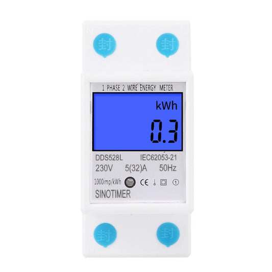 DDS528L Backlight Display Home Single-phase Rail Energy Meter 5-32A(230V 50Hz) - Current & Voltage Tester by SINOTIMER | Online Shopping South Africa | PMC Jewellery | Buy Now Pay Later Mobicred