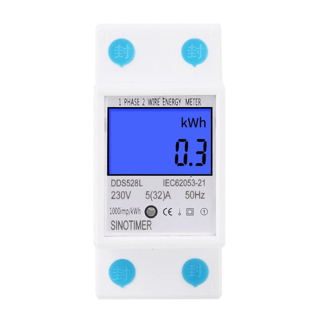 DDS528L Backlight Display Home Single-phase Rail Energy Meter 5-32A(230V 50Hz)