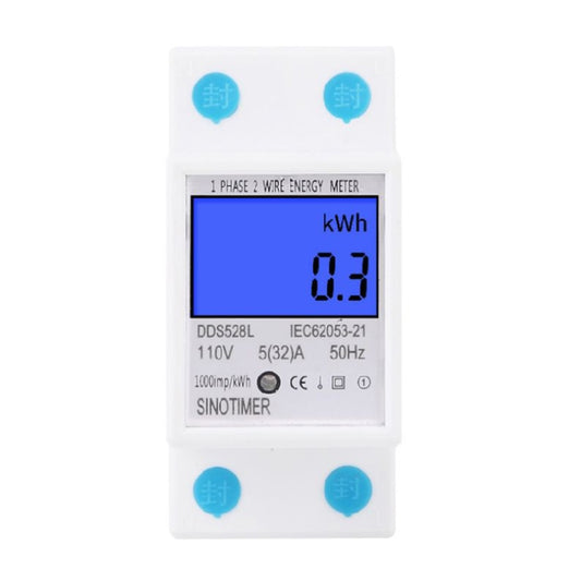 DDS528L Backlight Display Home Single-phase Rail Energy Meter 5-32A(110V 60Hz) - Current & Voltage Tester by SINOTIMER | Online Shopping South Africa | PMC Jewellery | Buy Now Pay Later Mobicred