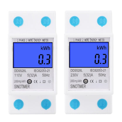 DDS528L Backlight Display Home Single-phase Rail Energy Meter 5-32A(230V 50Hz) - Current & Voltage Tester by SINOTIMER | Online Shopping South Africa | PMC Jewellery | Buy Now Pay Later Mobicred