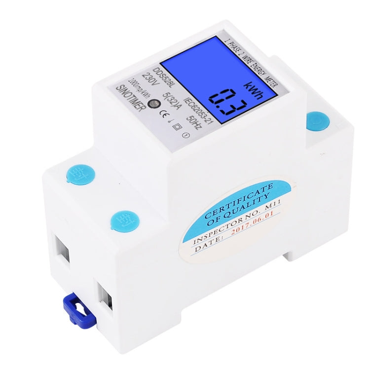 DDS528L Backlight Display Home Single-phase Rail Energy Meter 5-32A(230V 50Hz) - Current & Voltage Tester by SINOTIMER | Online Shopping South Africa | PMC Jewellery | Buy Now Pay Later Mobicred