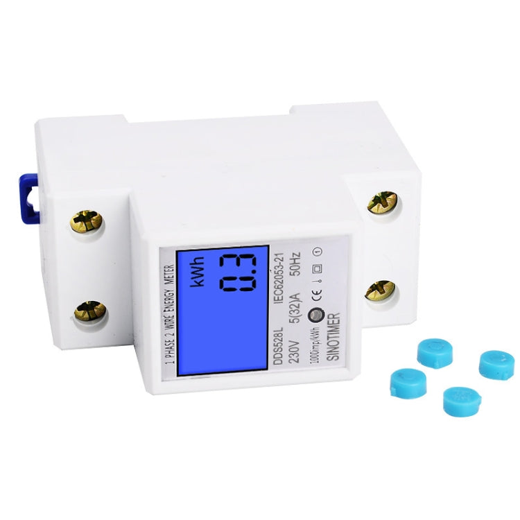 DDS528L Backlight Display Home Single-phase Rail Energy Meter 5-32A(230V 50Hz) - Current & Voltage Tester by SINOTIMER | Online Shopping South Africa | PMC Jewellery | Buy Now Pay Later Mobicred