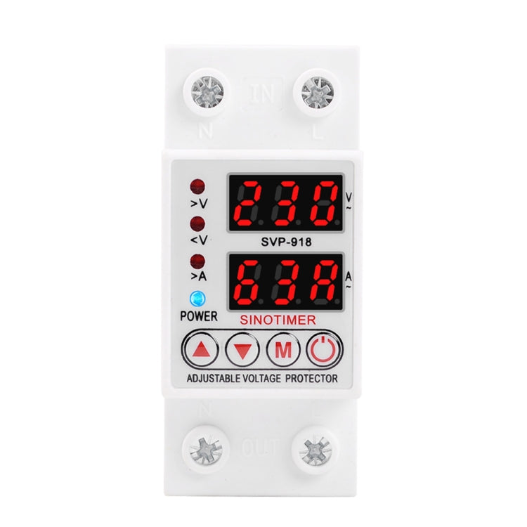 SINOTIMER SVP-918 Adjustable Self-resetting Intelligent  Over-voltage Under-voltage Protector, Current:  63A - Other Tester Tool by SINOTIMER | Online Shopping South Africa | PMC TechLife | Buy Now Pay Later Mobicred