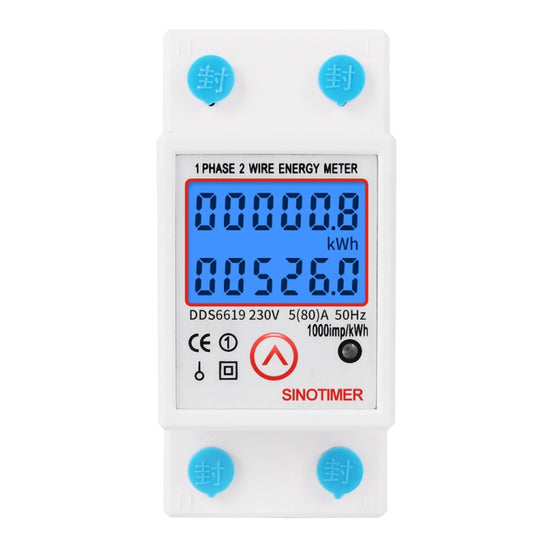 SINOTIMER DDS6619-526L-2 Can Reset Zero Backlight Display Single-phase Rail Electric Energy Meter - free shipping - PMC Jewellery - Order now!