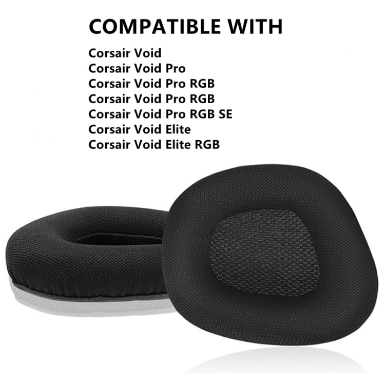 2 PCS Replacement Earpads for Corsair Void Pro Elite,Style:  Gray Bottom Grid