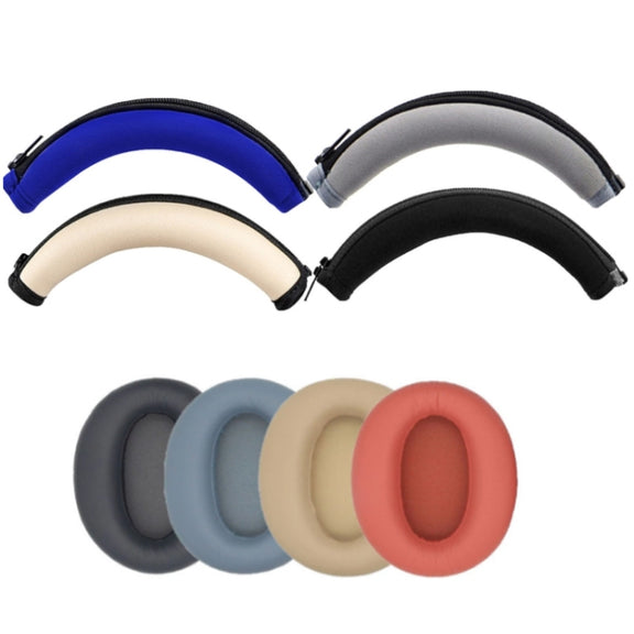 2 PCS Headset Earmuffs Sponge Cover for Edifier W820nb,Style: Blue Head Beam