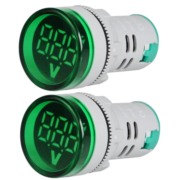 2 PCS DC Voltage Signal Indicator 22mm Round 6-100V Universal Voltmeter(ST16VD-04 Green) - Current & Voltage Tester by SINOTIMER | Online Shopping South Africa | PMC Jewellery | Buy Now Pay Later Mobicred