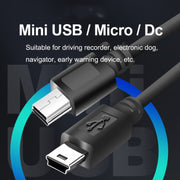2 PCS USB Car Charge 12V To 5V Navigation Instrument Reduction Line(Mini Left Bend)