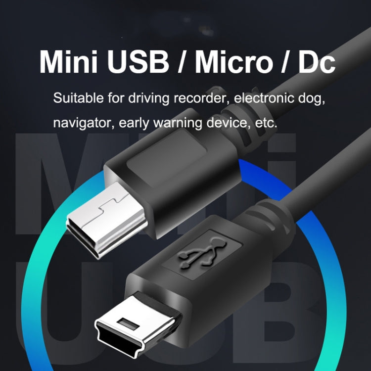 2 PCS USB Car Charge 12V To 5V Navigation Instrument Reduction Line(Mini Left Bend)