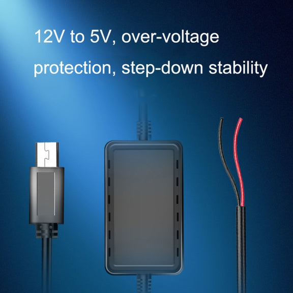 2 PCS USB Car Charge 12V To 5V Navigation Instrument Reduction Line(Mini Left Bend)
