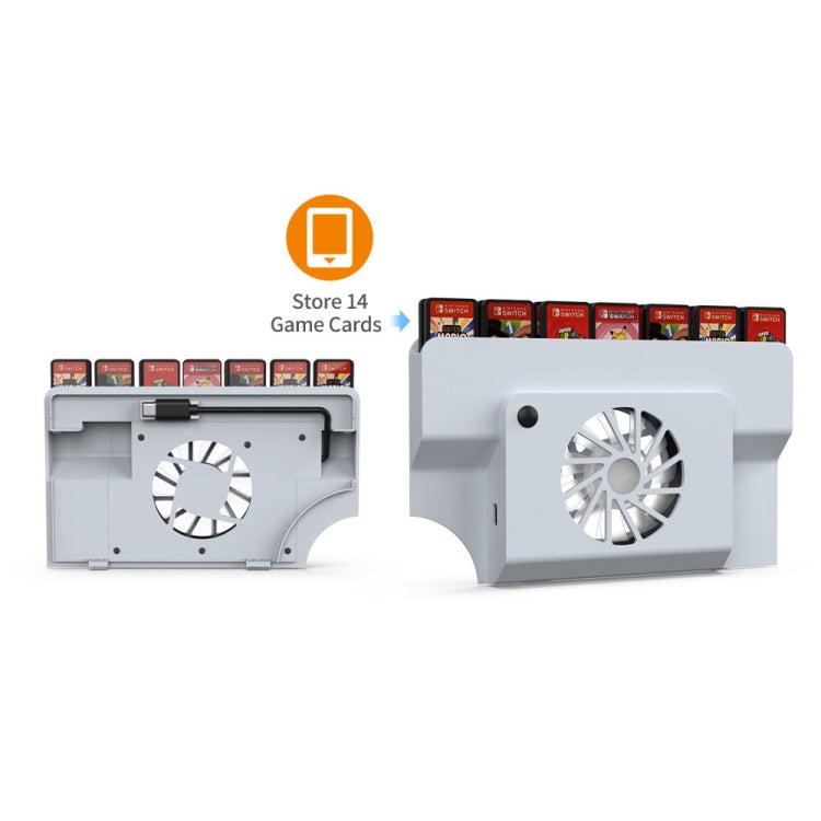 DOBE Console Base Cooling Fan With Storage Card Slot for Switch OLED - free shipping - PMC TechLife - Order now!