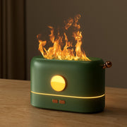 JF801 Desktop Simulation Flame Aroma Diffuser Humidifier, Color: Monochrome Light-Green