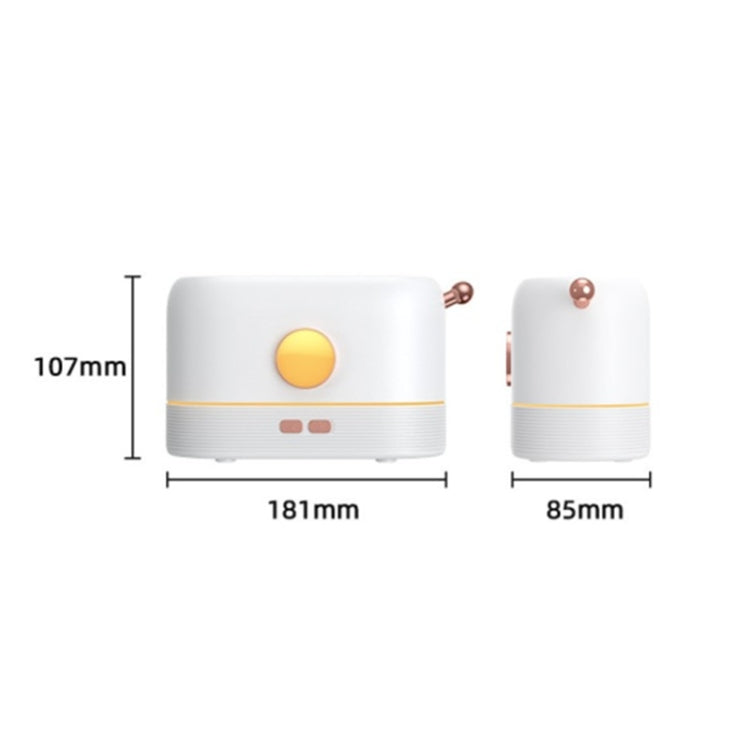 JF801 Desktop Simulation Flame Aroma Diffuser Humidifier, Color: Monochrome Light-Green
