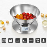 5kg/1g  High Precision Kitchen Scale Roasting Electronic Scale Coffee Scale with  Alarm Timer(Silver)