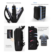 Hard Shell Backpack Alloy Frame Anti-Theft Computer Bag For Men, Color: 8003 Gray